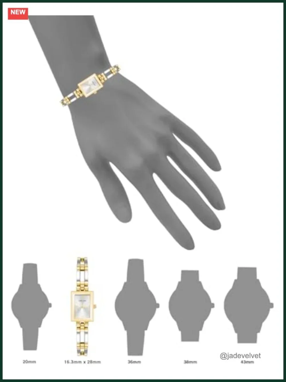 Women's Dress Watch with Roman Numerals, Metal Bracelet, Sunray Dial